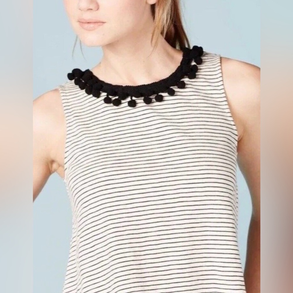 Boden White and Black Striped Sleeveless Beach Top - Picture 2 of 8